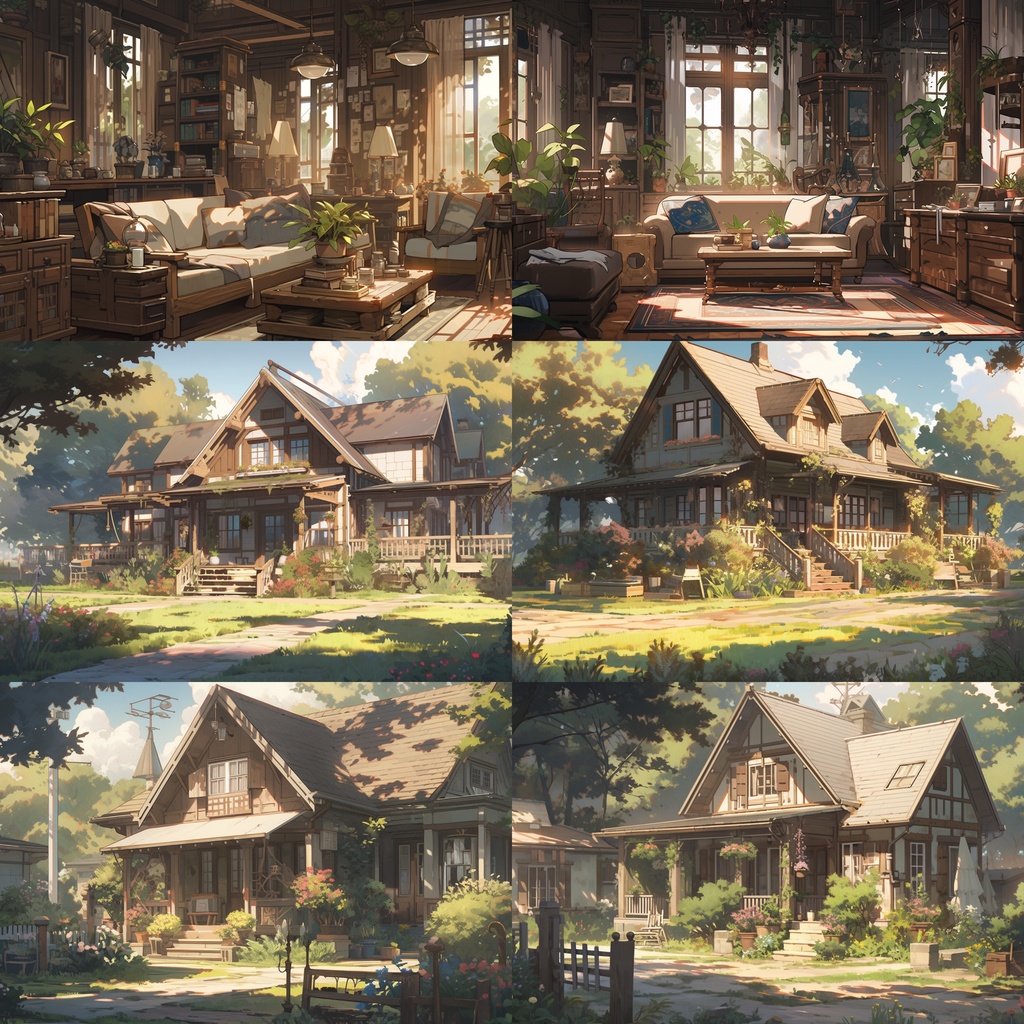 【背景素材】古民家 室内 リビング 寝室 キッチン アトリエ 木造建築等 内観 外観 背景90枚【画集】【コンセプトアート】