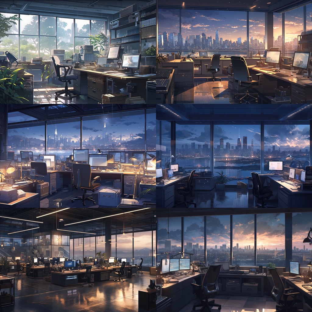 【背景素材】オフィス 事務所 個人事務所 会社 職場 ワークスペース 内観 背景30枚【画集】【コンセプトアート】