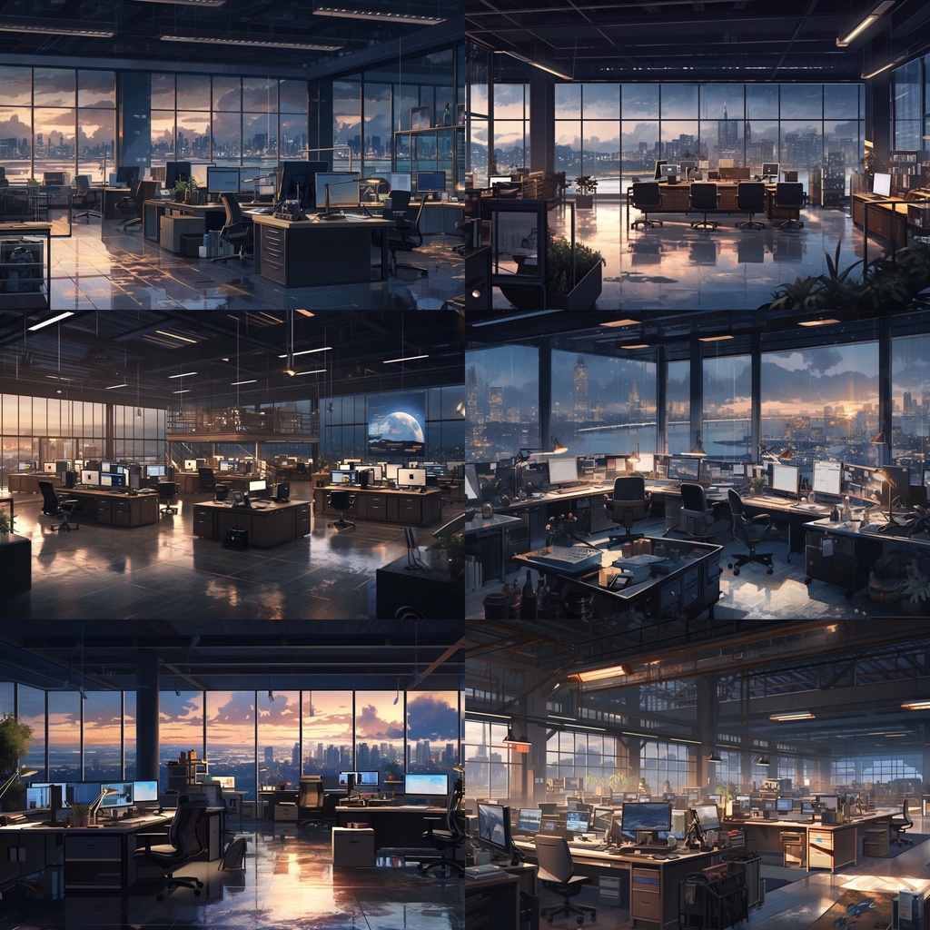 【背景素材】オフィス 事務所 個人事務所 会社 職場 ワークスペース 内観 背景30枚【画集】【コンセプトアート】