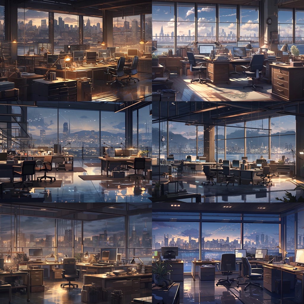 【背景素材】オフィス 事務所 個人事務所 会社 職場 ワークスペース 内観 背景30枚【画集】【コンセプトアート】