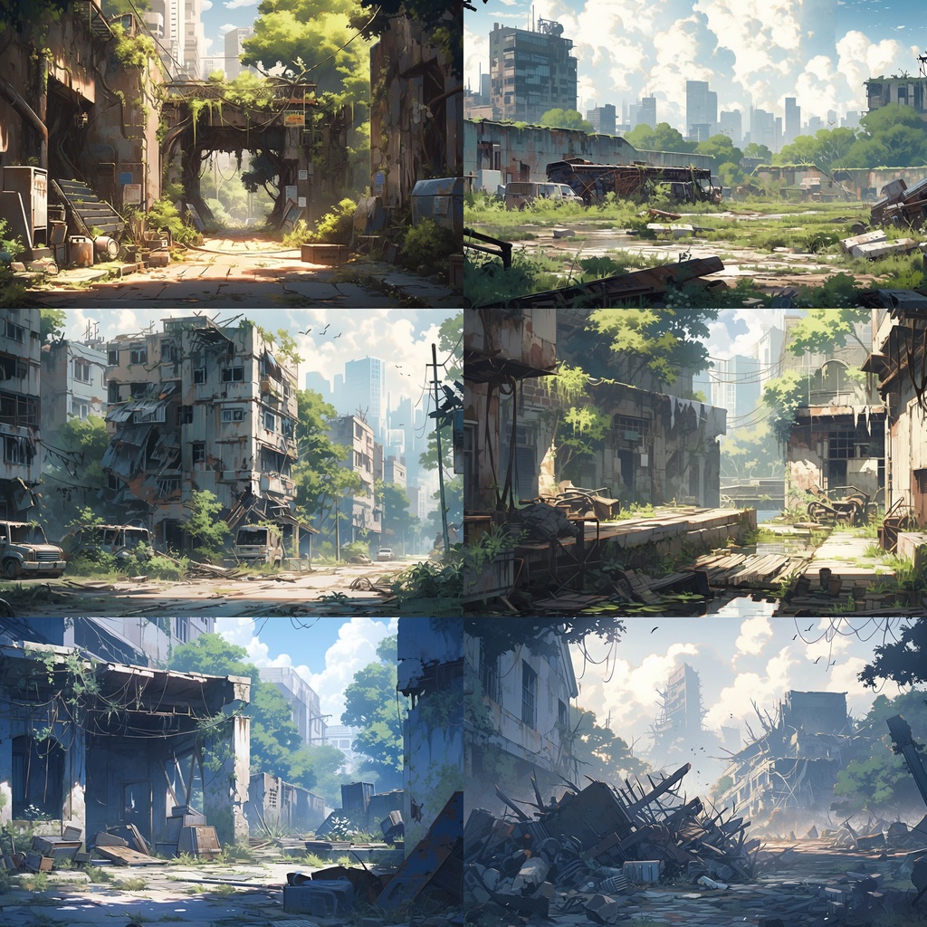 【背景素材】廃墟 廃屋 建物 (居住地 マンション 橋 船) 外観 背景30枚【画集】【コンセプトアート】