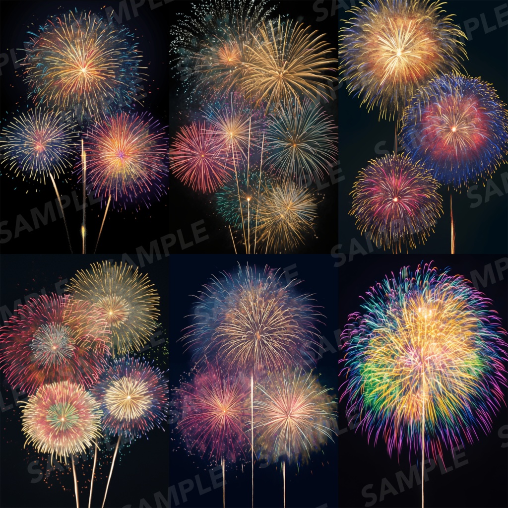 【背景素材】花火 花火大会 線香花火 打ち上げ花火 夏祭り 幻想的 背景30枚【画集】【コンセプトアート】