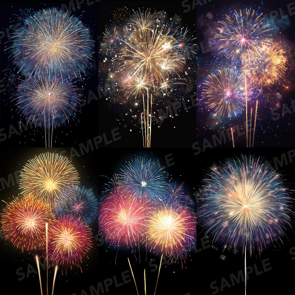 【背景素材】花火 花火大会 線香花火 打ち上げ花火 夏祭り 幻想的 背景30枚【画集】【コンセプトアート】