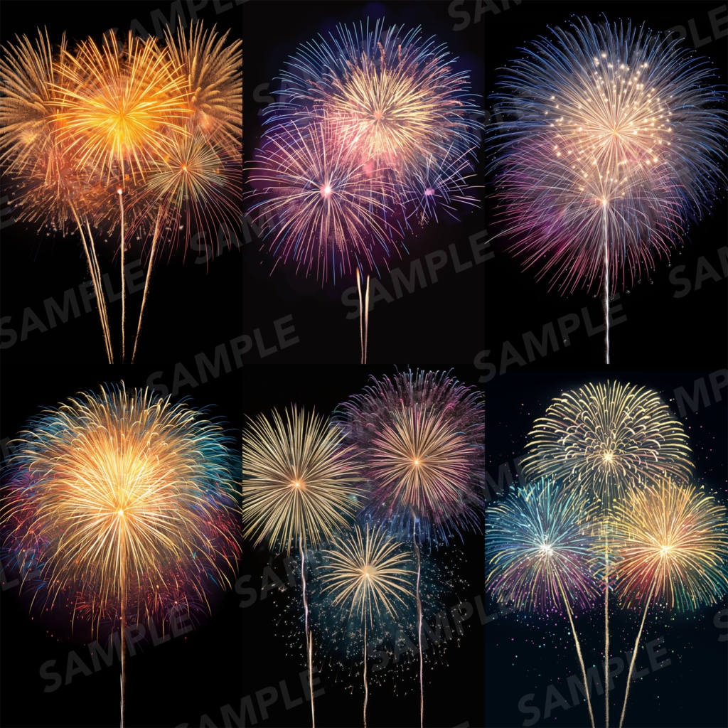 【背景素材】花火 花火大会 線香花火 打ち上げ花火 夏祭り 幻想的 背景30枚【画集】【コンセプトアート】
