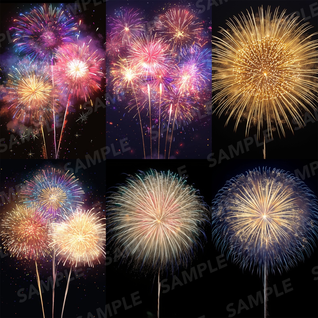 【背景素材】花火 花火大会 線香花火 打ち上げ花火 夏祭り 幻想的 背景30枚【画集】【コンセプトアート】