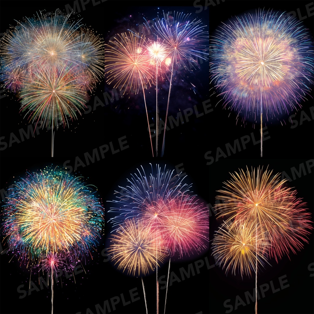 【背景素材】花火 花火大会 線香花火 打ち上げ花火 夏祭り 幻想的 背景90枚【画集】【コンセプトアート】
