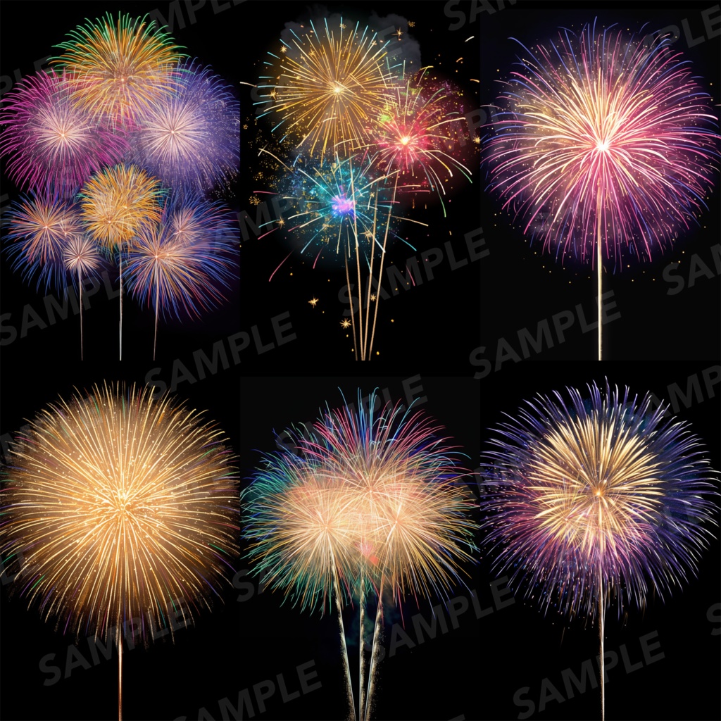 【背景素材】花火 花火大会 線香花火 打ち上げ花火 夏祭り 幻想的 背景90枚【画集】【コンセプトアート】