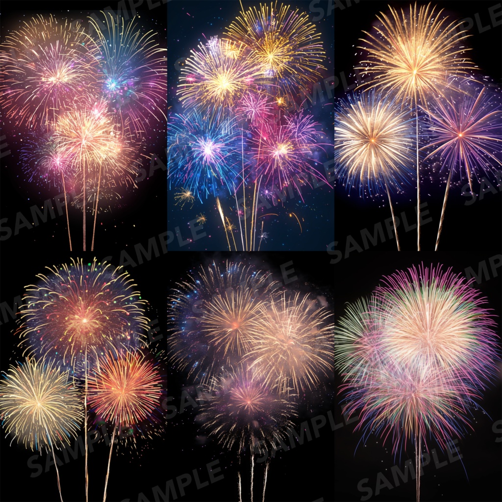 【背景素材】花火 花火大会 線香花火 打ち上げ花火 夏祭り 幻想的 背景90枚【画集】【コンセプトアート】