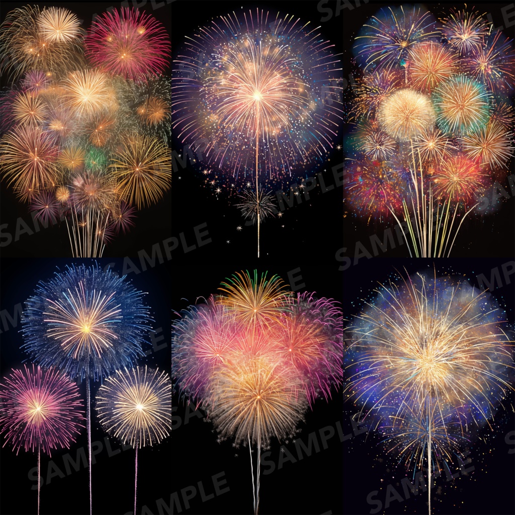 【背景素材】花火 花火大会 線香花火 打ち上げ花火 夏祭り 幻想的 背景90枚【画集】【コンセプトアート】