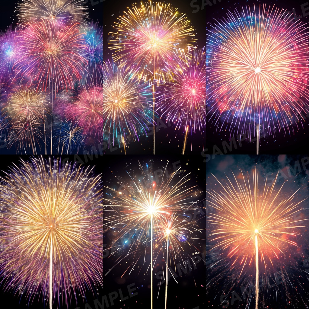 【背景素材】花火 花火大会 線香花火 打ち上げ花火 夏祭り 幻想的 背景90枚【画集】【コンセプトアート】