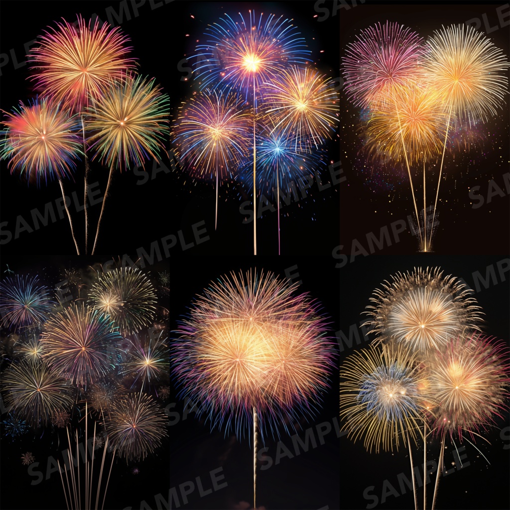 【背景素材】花火 花火大会 線香花火 打ち上げ花火 夏祭り 幻想的 背景90枚【画集】【コンセプトアート】