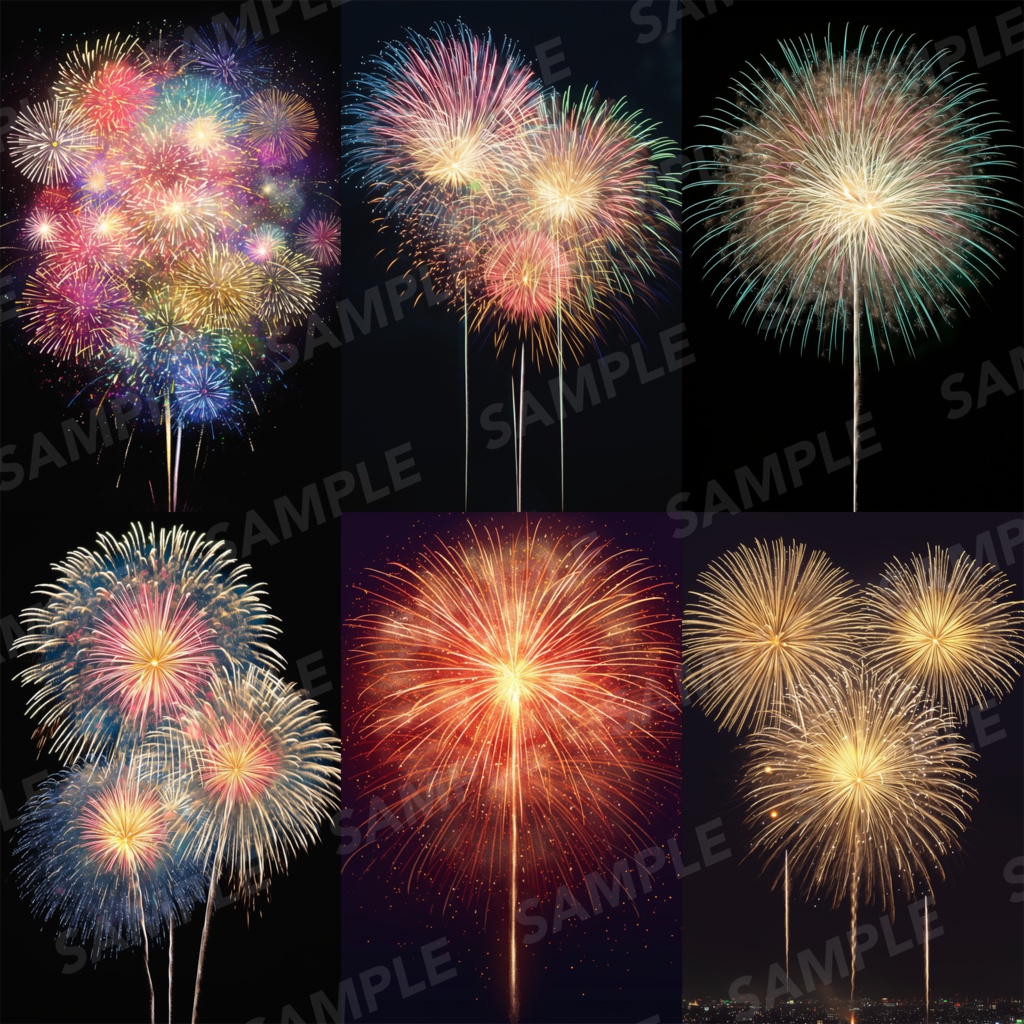 【背景素材】花火 花火大会 線香花火 打ち上げ花火 夏祭り 幻想的 背景90枚【画集】【コンセプトアート】