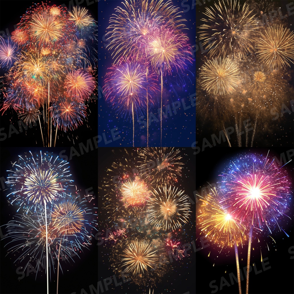 【背景素材】花火 花火大会 線香花火 打ち上げ花火 夏祭り 幻想的 背景90枚【画集】【コンセプトアート】