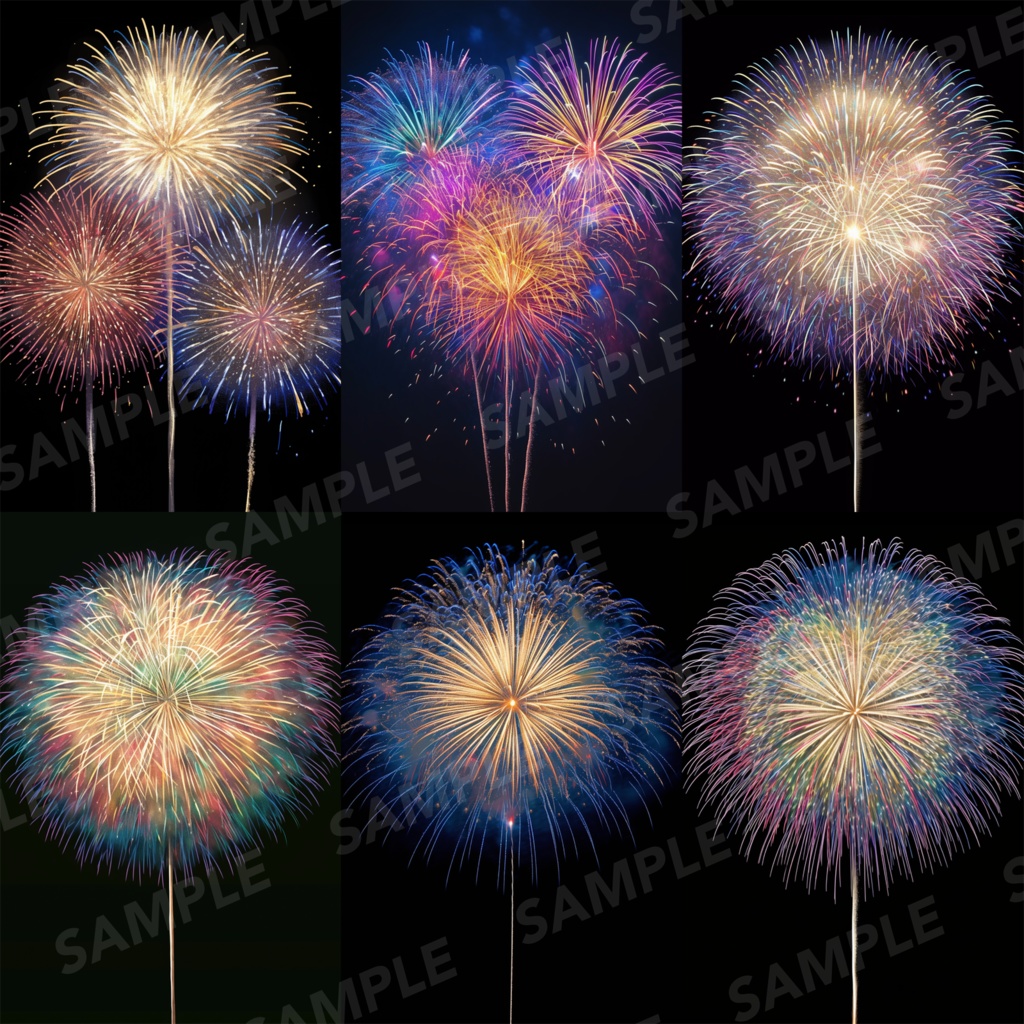 【背景素材】花火 花火大会 線香花火 打ち上げ花火 夏祭り 幻想的 背景90枚【画集】【コンセプトアート】
