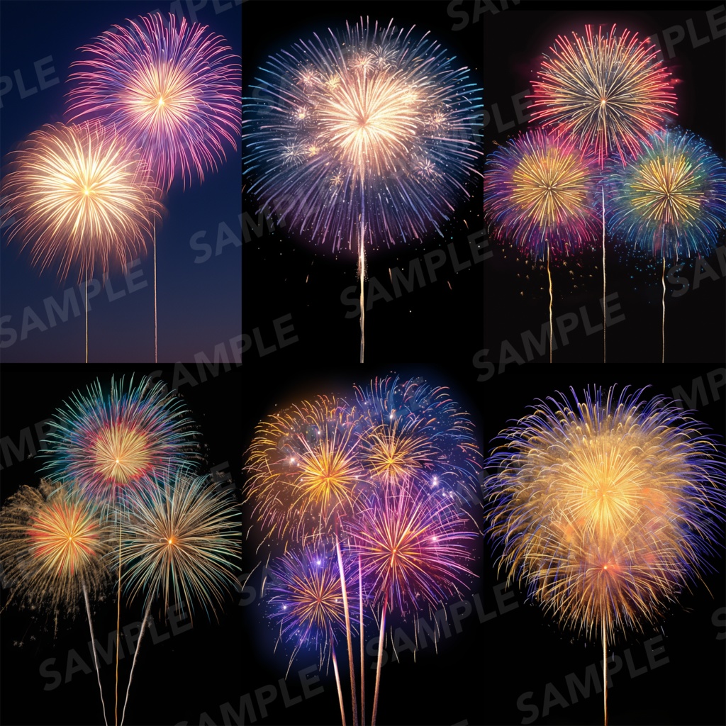 【背景素材】花火 花火大会 線香花火 打ち上げ花火 夏祭り 幻想的 背景90枚【画集】【コンセプトアート】