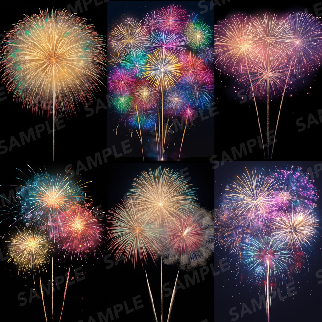 【背景素材】花火 花火大会 線香花火 打ち上げ花火 夏祭り 幻想的 背景90枚【画集】【コンセプトアート】