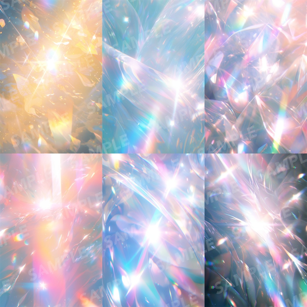 【背景素材】プリズム 光 ホログラム オーロラ パーティクル 宝石 クリスタル キラキラ チカチカ 塵 エフェクト 空気感 世界観 30枚【画集】【コンセプトアート】