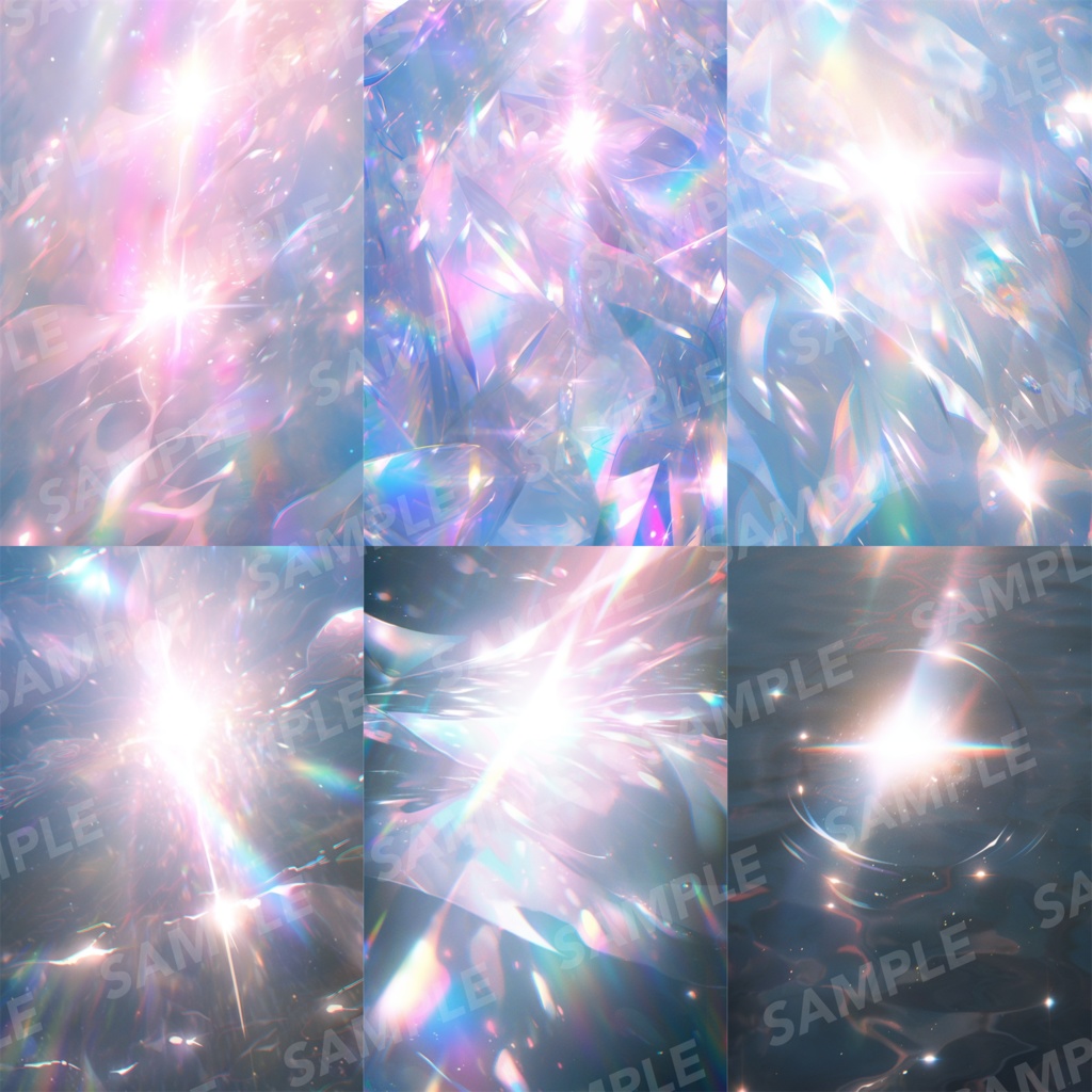 【背景素材】プリズム 光 ホログラム オーロラ パーティクル 宝石 クリスタル キラキラ チカチカ 塵 エフェクト 空気感 世界観 30枚【画集】【コンセプトアート】