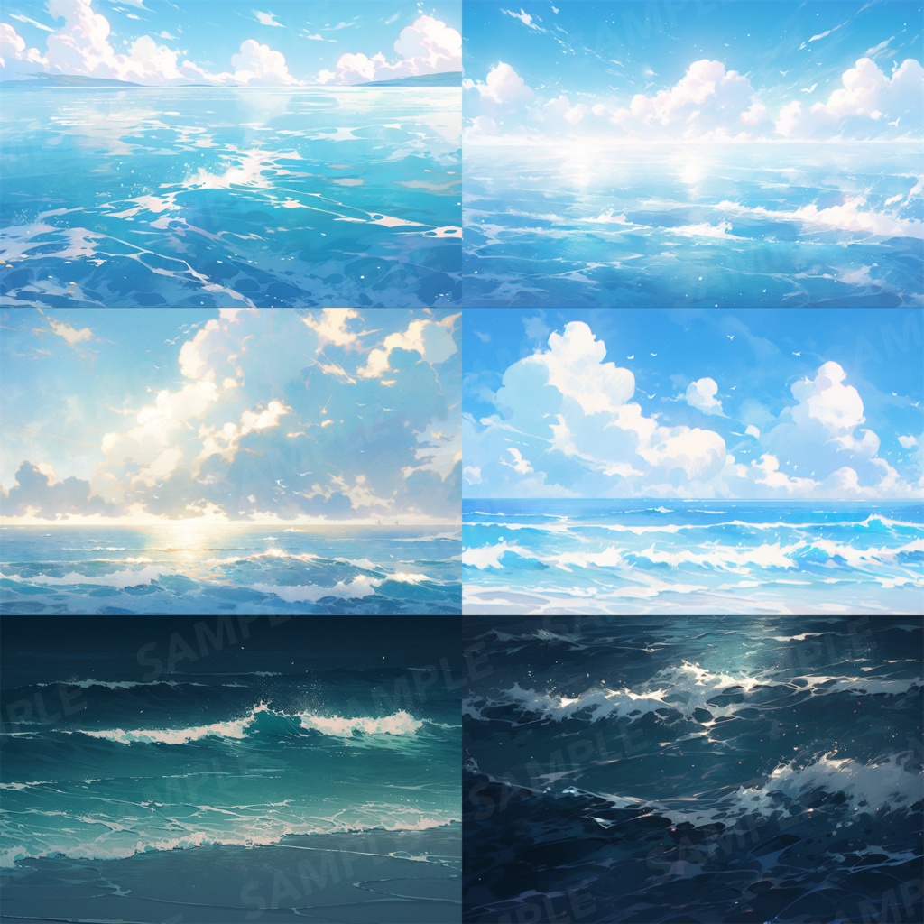 【背景素材】海 海辺 海岸 海面 水面 波 砂浜 ビーチ 湖 スパークル 世界観 90枚【画集】【コンセプトアート】