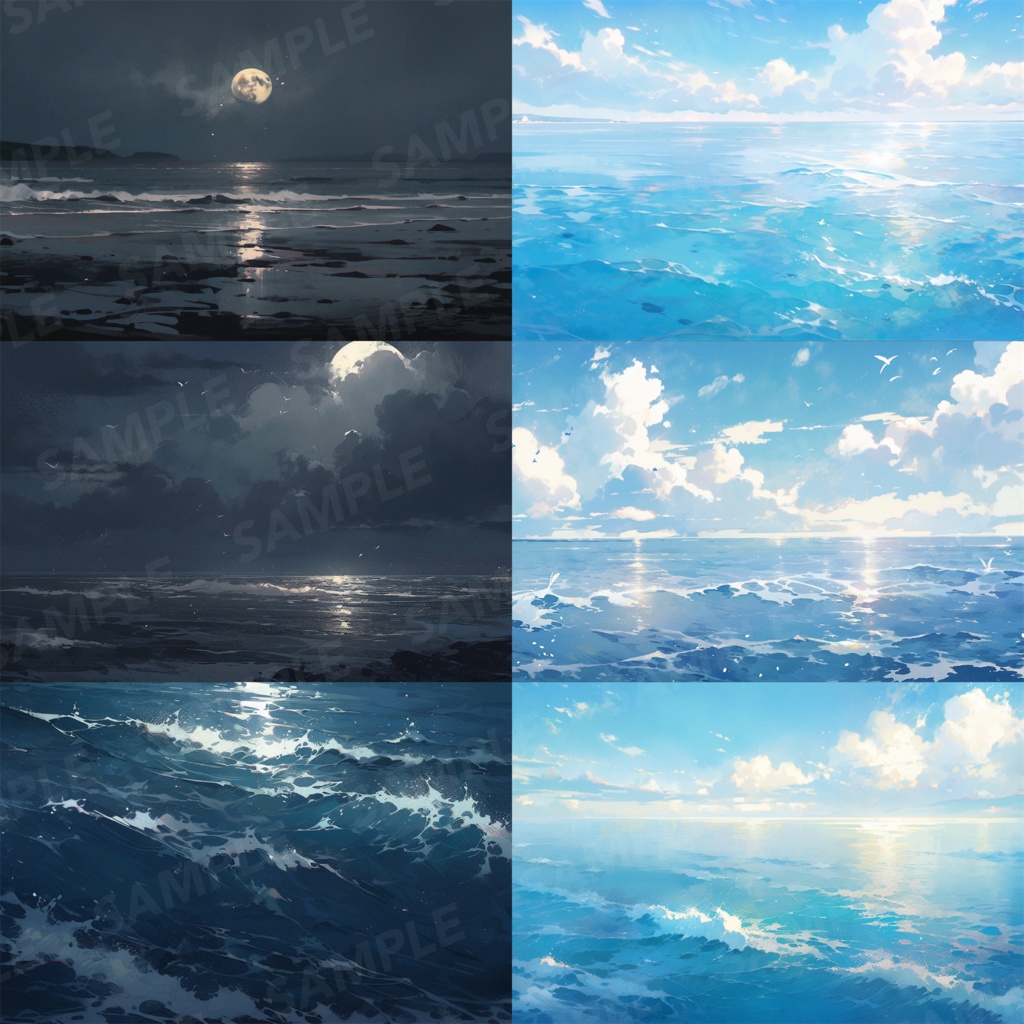 【背景素材】海 海辺 海岸 海面 水面 波 砂浜 ビーチ 湖 スパークル 世界観 90枚【画集】【コンセプトアート】