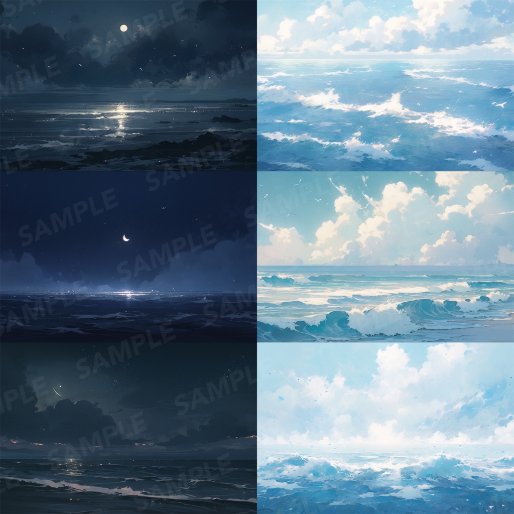 【背景素材】海 海辺 海岸 海面 水面 波 砂浜 ビーチ 湖 スパークル 世界観 90枚【画集】【コンセプトアート】