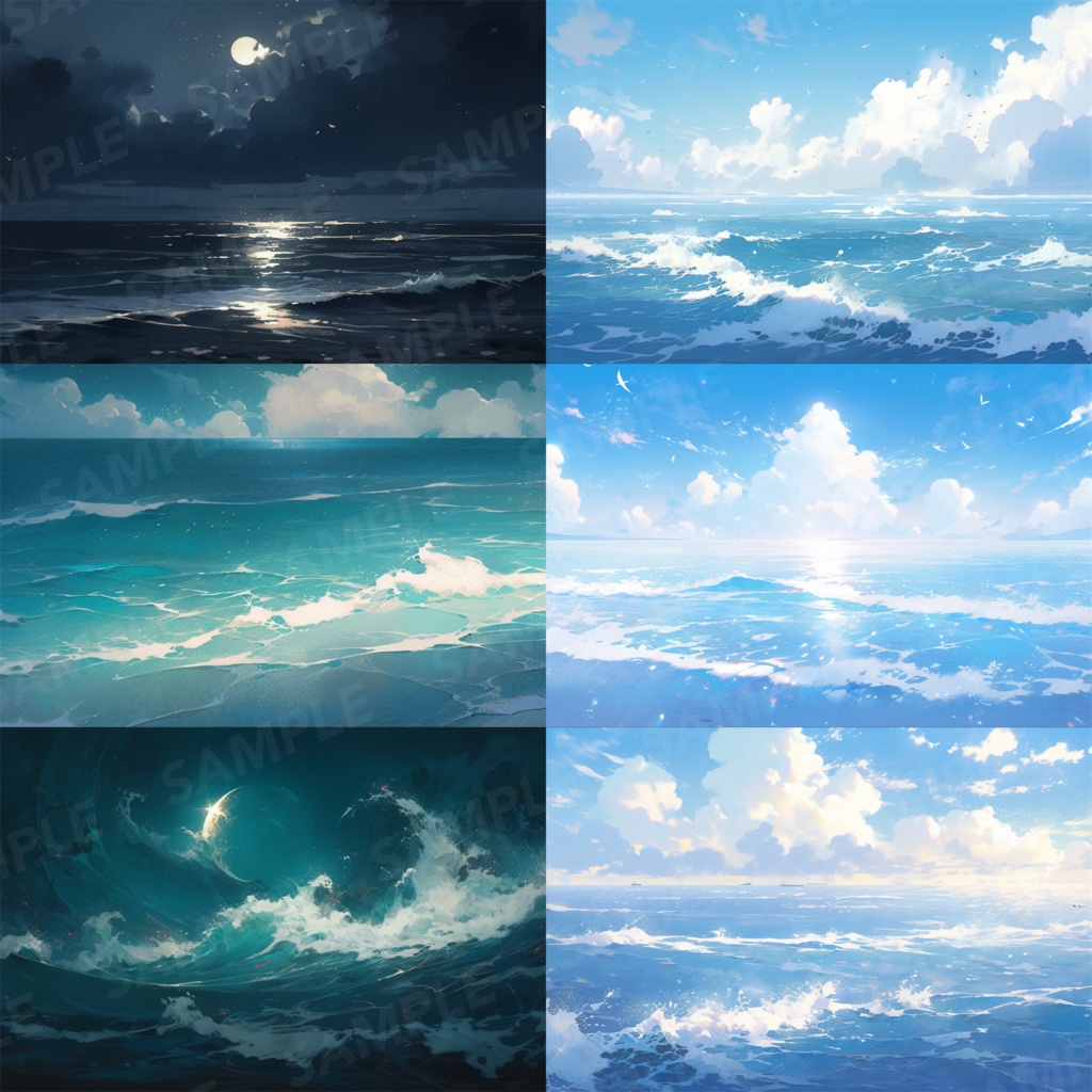 【背景素材】海 海辺 海岸 海面 水面 波 砂浜 ビーチ 湖 スパークル 世界観 90枚【画集】【コンセプトアート】