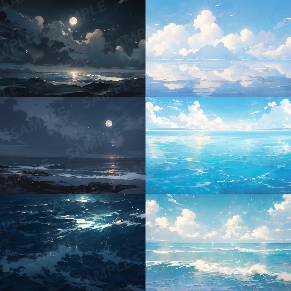 【背景素材】海 海辺 海岸 海面 水面 波 砂浜 ビーチ 湖 スパークル 世界観 90枚【画集】【コンセプトアート】