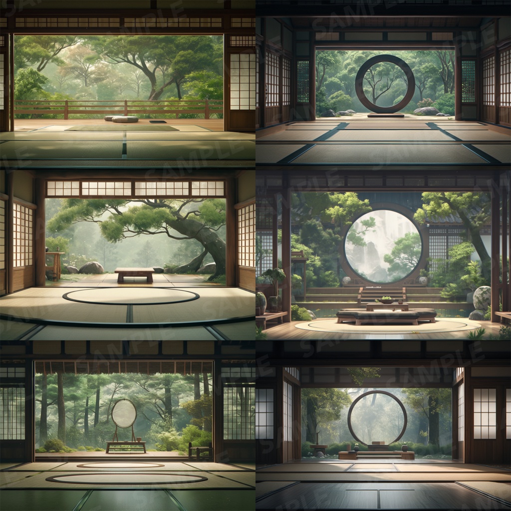 【背景素材】和室 座敷 畳 茶室 床の間 数寄屋 書院 庭園 屋敷 和モダン 日本建築 和風 世界観 30枚【画集】【コンセプトアート】