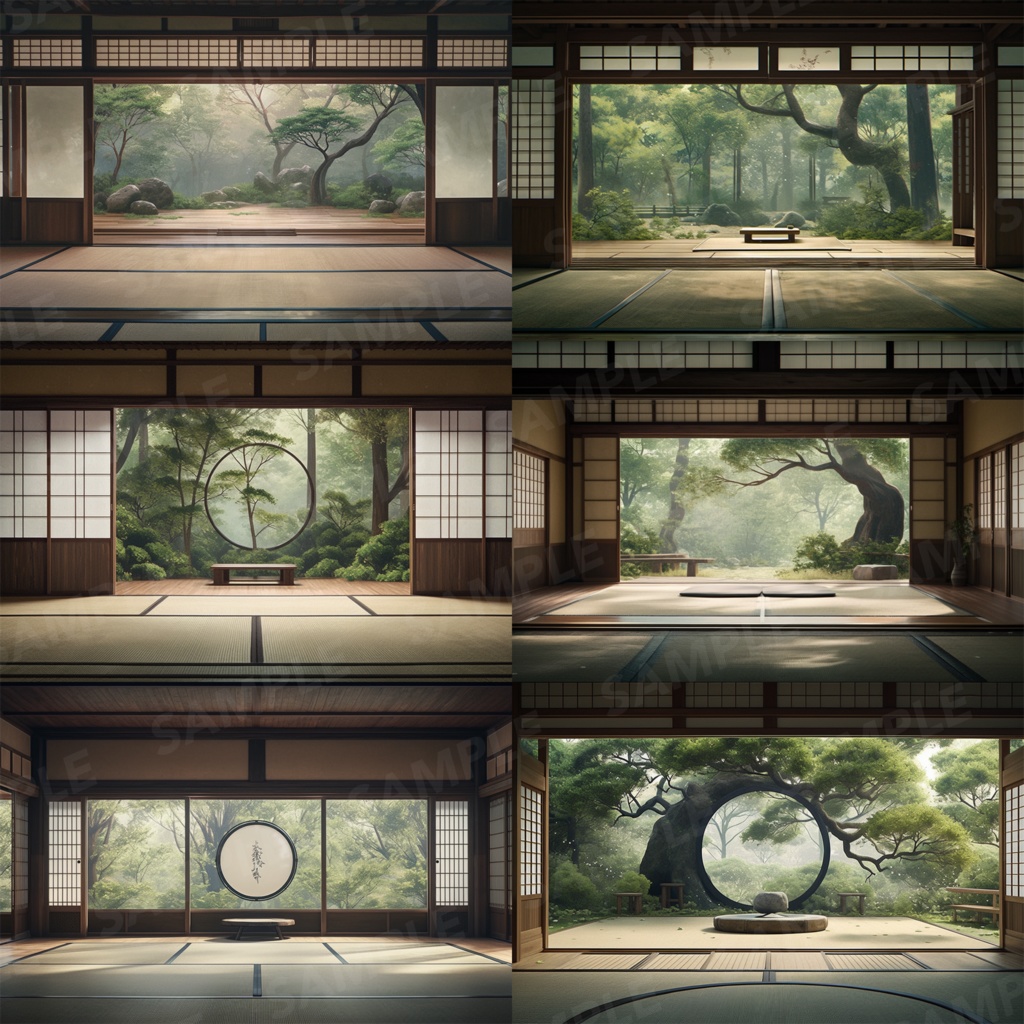 【背景素材】和室 座敷 畳 茶室 床の間 数寄屋 書院 庭園 屋敷 和モダン 日本建築 和風 世界観 30枚【画集】【コンセプトアート】