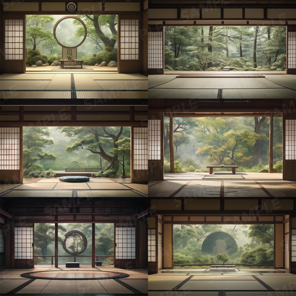 【背景素材】和室 座敷 畳 茶室 床の間 数寄屋 書院 庭園 屋敷 和モダン 日本建築 和風 世界観 30枚【画集】【コンセプトアート】