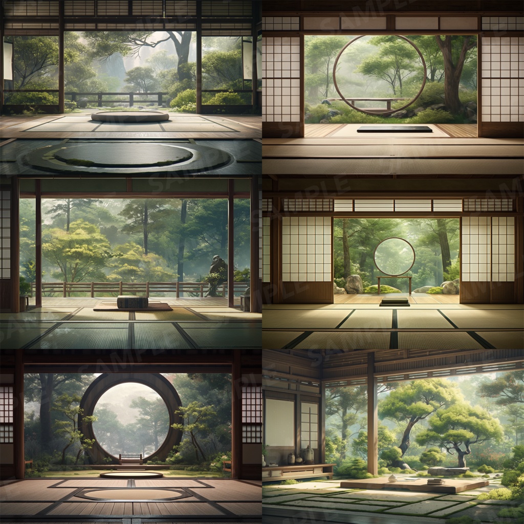 【背景素材】和室 座敷 畳 茶室 床の間 数寄屋 書院 庭園 屋敷 和モダン 日本建築 和風 世界観 30枚【画集】【コンセプトアート】
