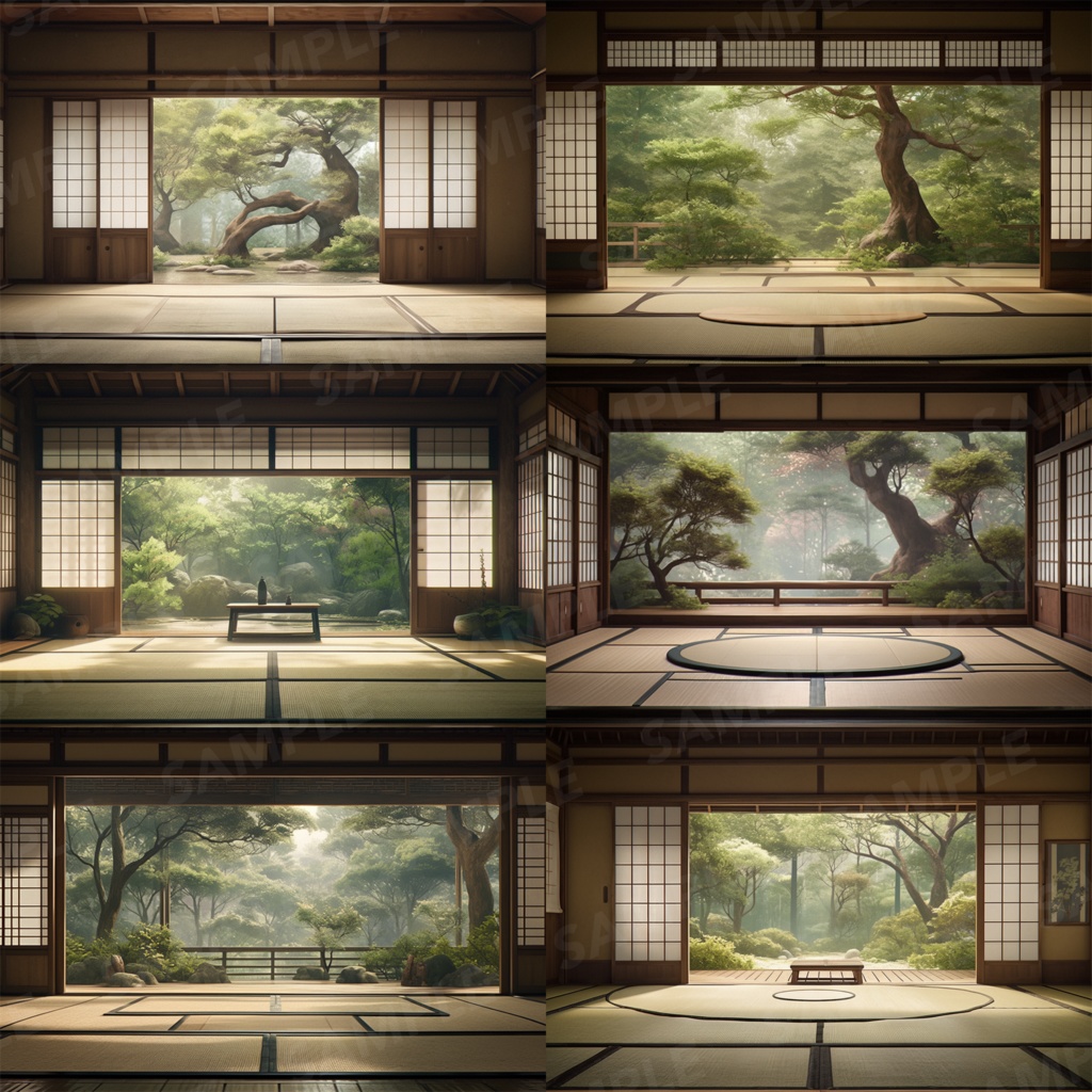 【背景素材】和室 座敷 畳 茶室 床の間 数寄屋 書院 庭園 屋敷 和モダン 日本建築 和風 世界観 30枚【画集】【コンセプトアート】