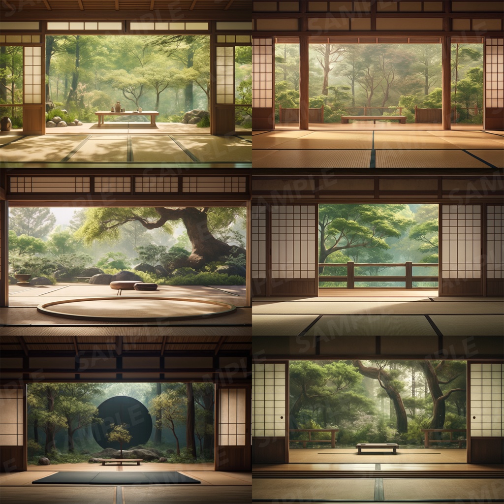 【背景素材】和室 座敷 畳 茶室 床の間 数寄屋 書院 庭園 屋敷 和モダン 日本建築 和風 世界観 30枚【画集】【コンセプトアート】