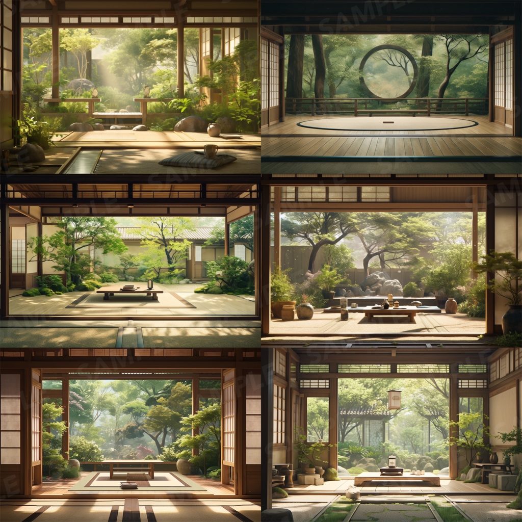 【背景素材】和室 座敷 畳 茶室 床の間 数寄屋 書院 庭園 屋敷 和モダン 日本建築 和風 世界観 30枚【画集】【コンセプトアート】