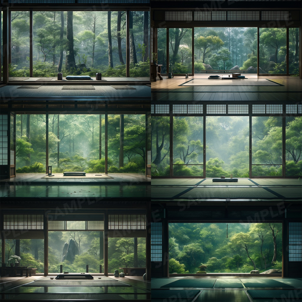 【背景素材】和室 座敷 畳 茶室 床の間 数寄屋 書院 庭園 屋敷 和モダン 日本建築 和風 世界観 30枚【画集】【コンセプトアート】