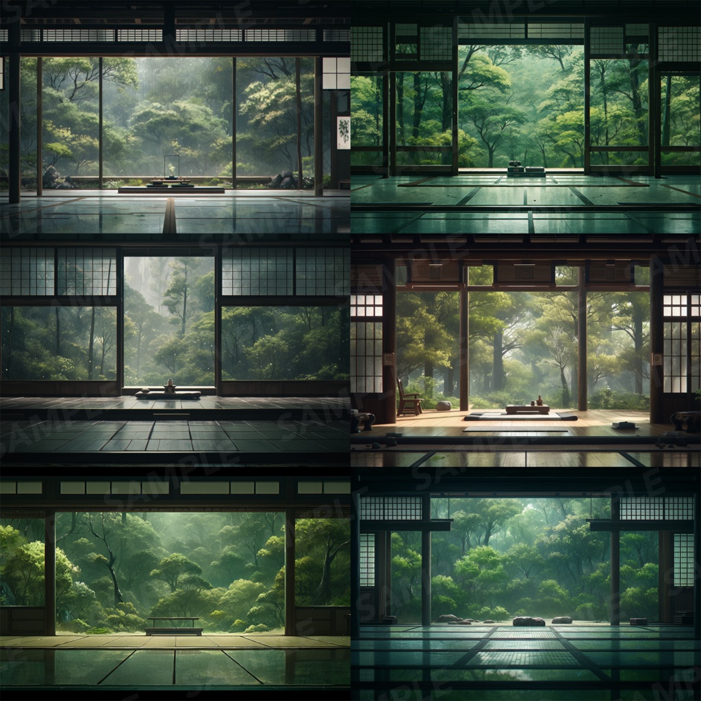 【背景素材】和室 座敷 畳 茶室 床の間 数寄屋 書院 庭園 屋敷 和モダン 日本建築 和風 世界観 30枚【画集】【コンセプトアート】
