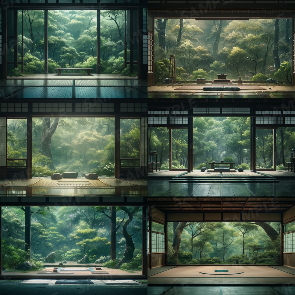 【背景素材】和室 座敷 畳 茶室 床の間 数寄屋 書院 庭園 屋敷 和モダン 日本建築 和風 世界観 30枚【画集】【コンセプトアート】