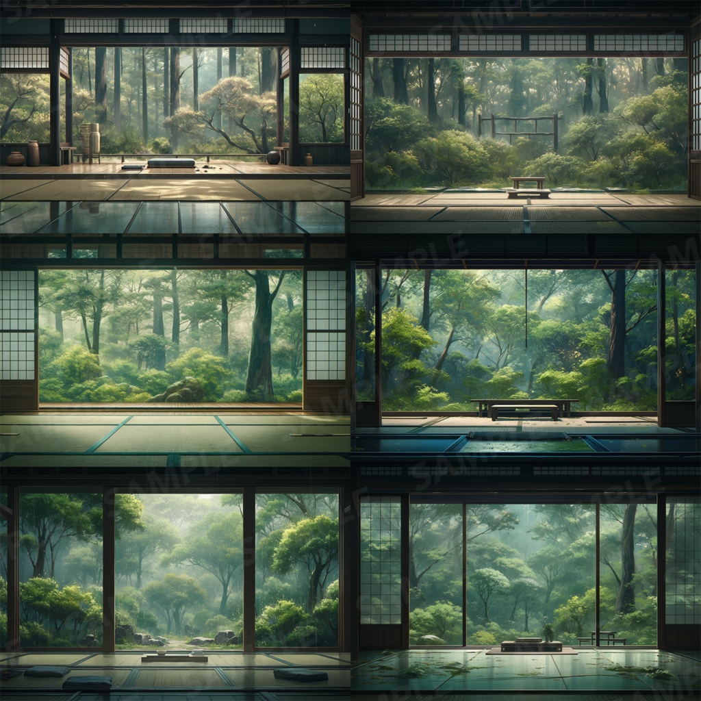 【背景素材】和室 座敷 畳 茶室 床の間 数寄屋 書院 庭園 屋敷 和モダン 日本建築 和風 世界観 30枚【画集】【コンセプトアート】