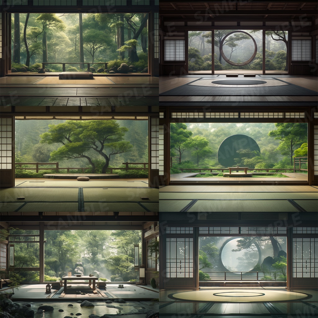 【背景素材】和室 座敷 畳 茶室 床の間 数寄屋 書院 庭園 屋敷 和モダン 日本建築 和風 世界観 30枚【画集】【コンセプトアート】