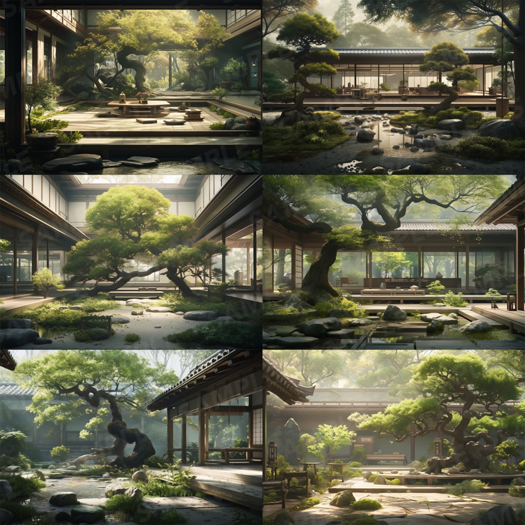 【背景素材】和風庭園 日本庭園 庭 庭園 屋敷 縁側 家 日本建築 枯山水 和モダン 和風 世界観 30枚【画集】【コンセプトアート】