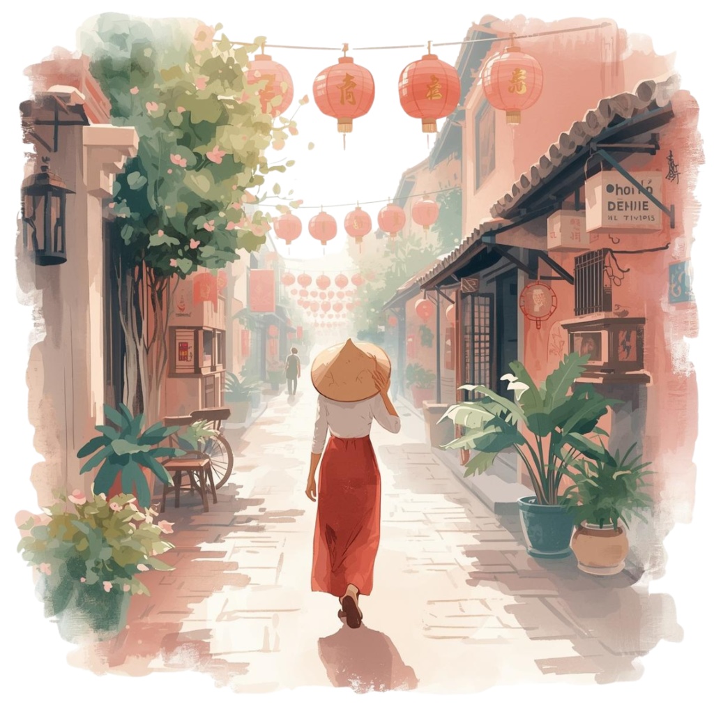 べトナム・ホイアン旅行 シリーズ クリップアート 全15種(PNG/背景透過)