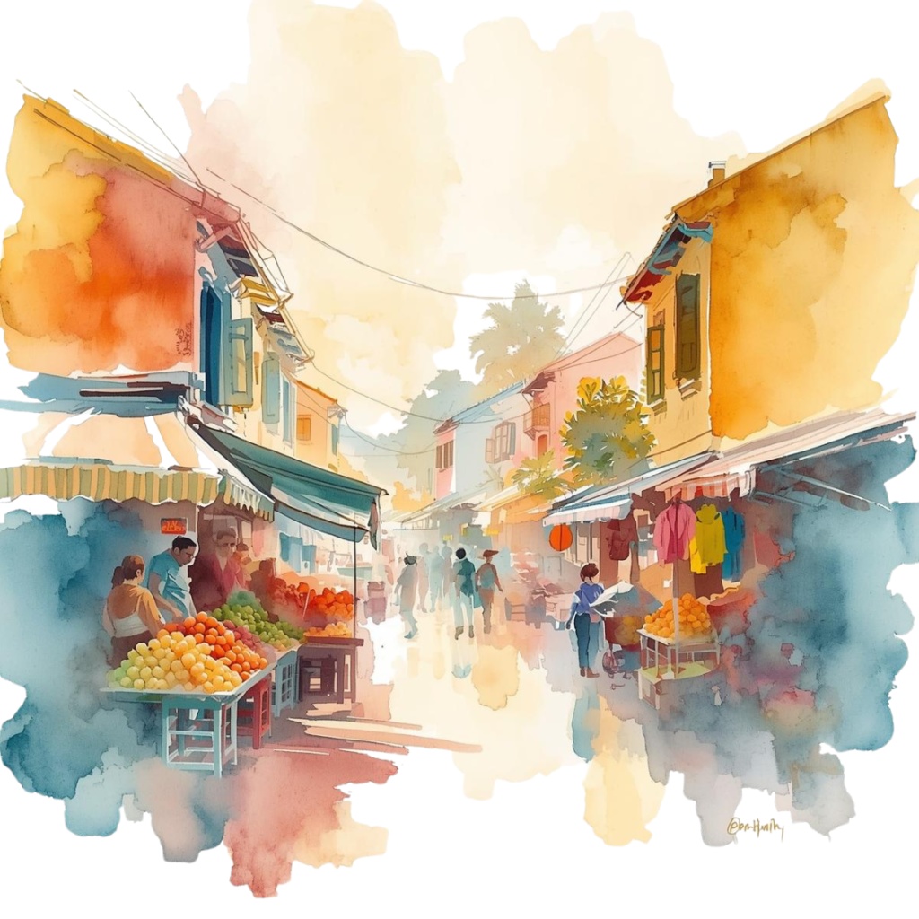 ベトナム・ホーチミン女子旅シリーズ クリップアート 全20種(PNG/背景透過)