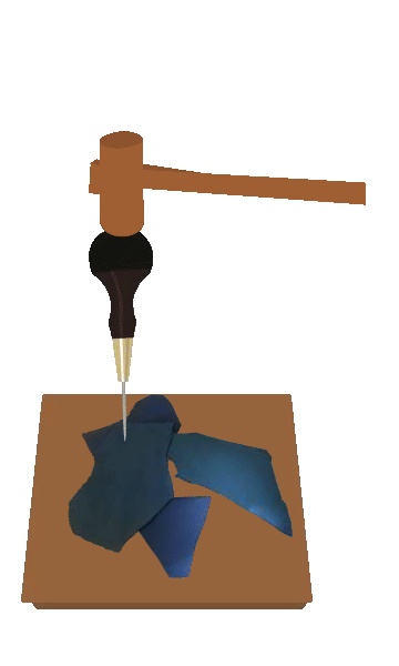 丸きりで穴をあける　クラフトGIF