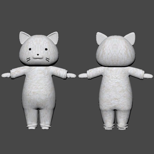 【VRC向け無料アバター】シンプルな猫の着ぐるみ