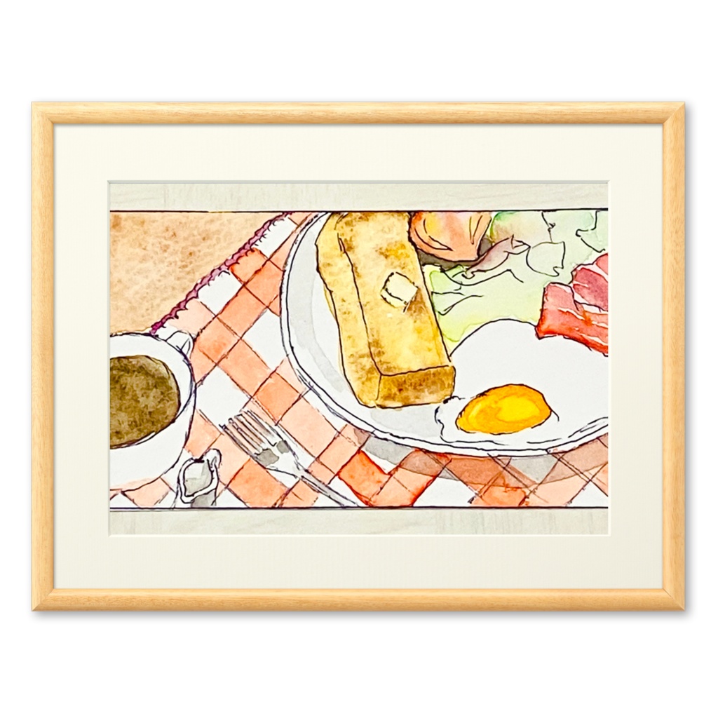 イラスト『朝食』複製画