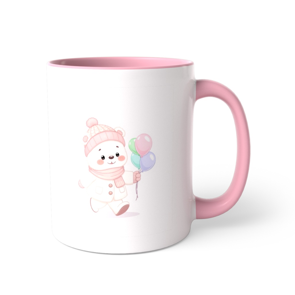 冬のくまさんのマグカップ(ピンクver.)