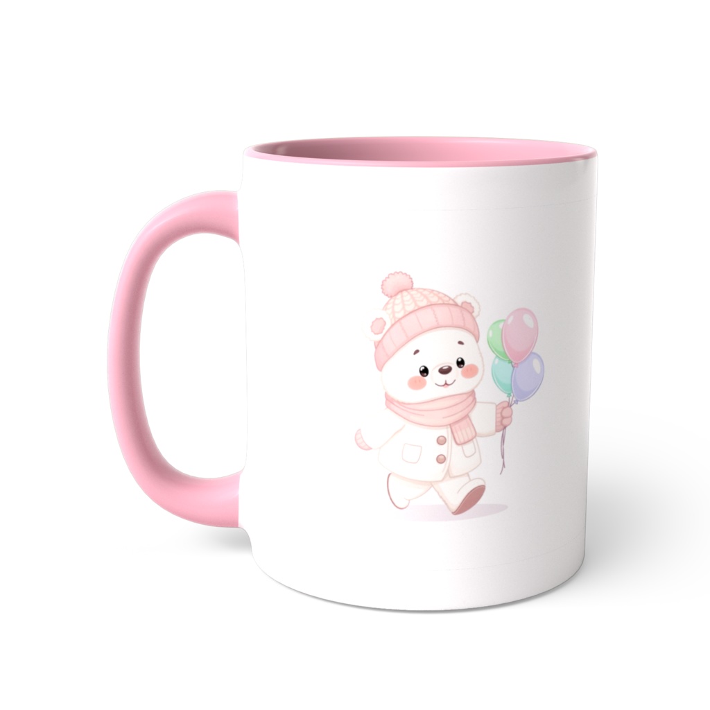 冬のくまさんのマグカップ(ピンクver.)