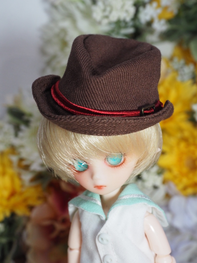 オビツ11 4インチヘッド対応 中折れ帽子 ブラウン