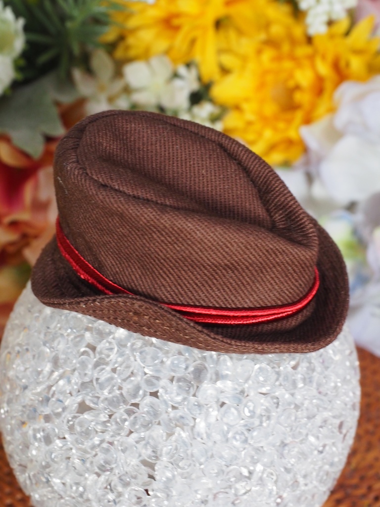 オビツ11 4インチヘッド対応 中折れ帽子 ブラウン