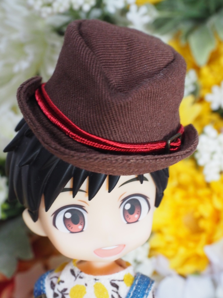 オビツ11 4インチヘッド対応 中折れ帽子 ブラウン